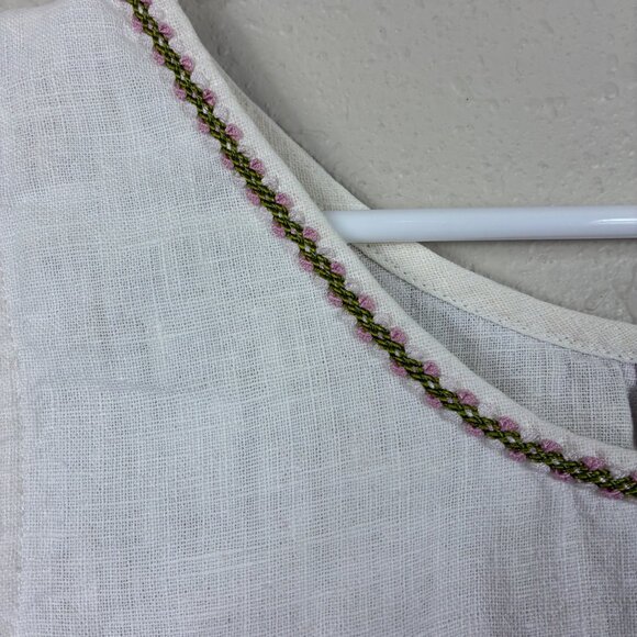 VTG 90’s Y2K Sweet Jessie Linen Maxi Beach Scenes Dress Sz XL Coastal Resort - Picture 5 of 8